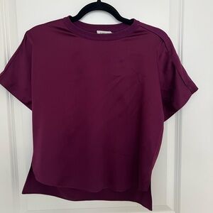 Chic Women's Short Sleeve Top in Rich Purple